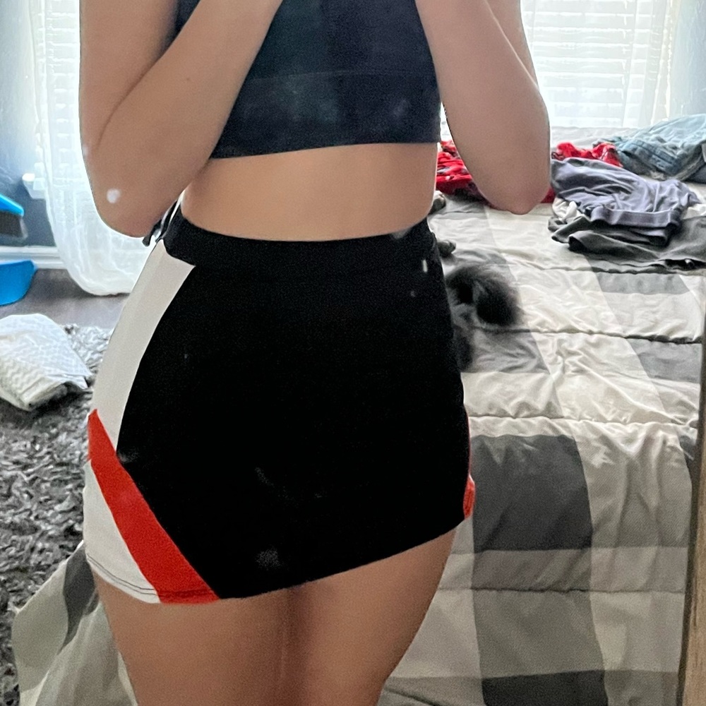 black and orange cheer skirt